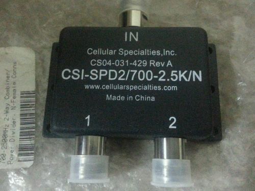 Cellular Specialties - SPD2/700-2.5K/N - 700-2500 MHz 2-Way splitter  new