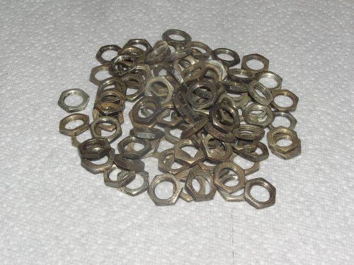 Panel Nut 3/8-32 x 1/2 x 3/32 Hex Brass Silver coated Lot of 25