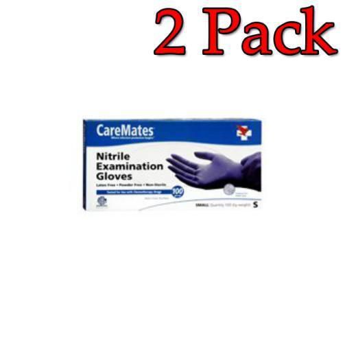 CareMates Nitrile Gloves, Powder Free, Small, 50ct, 2 Pack 715912056112A497