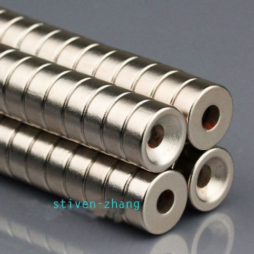 10pc n50 round countersunk ring magnet 12mm x 5mm hole 4mm rare earth neodymium for sale