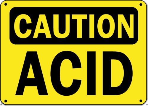 Caution sign - acid - 10&#034; x 14&#034; osha safety sign for sale