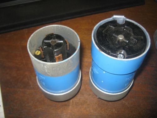 HUBBELLOCK (BLUE) Male &amp; Female Plug Sets (6 SETS) 20/30 Amp 250/600v