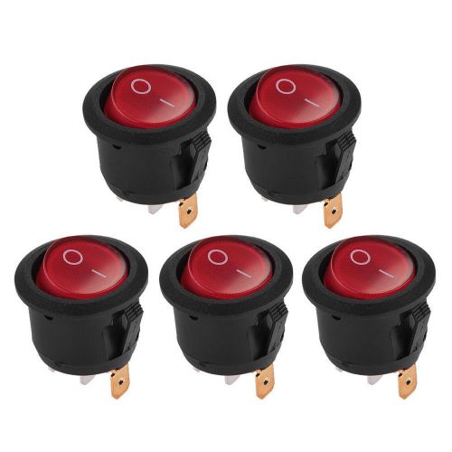 Boat Vehicle 5 X On-Off Button 3 Pin Round Rocker Switch For Car Diy