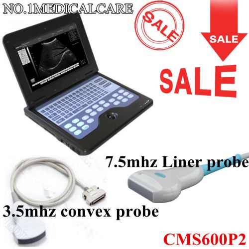 CE Full digital portable B-Ultrasound diagnostic system with two probes,CMS600P2