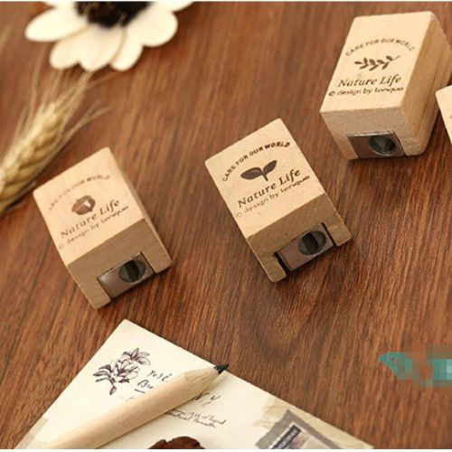 1Pc Natural Life Wooden Kid Child School Office Stationary Pencil Sharpener Y675