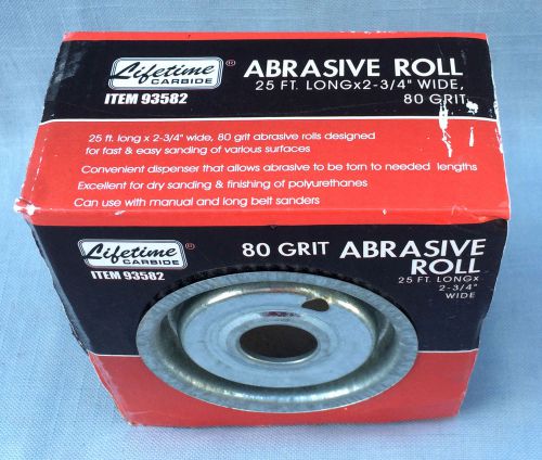 25&#039; x 2 3/4&#034; Wide 80 Grit Abrasive Roll Lifetime Carbide