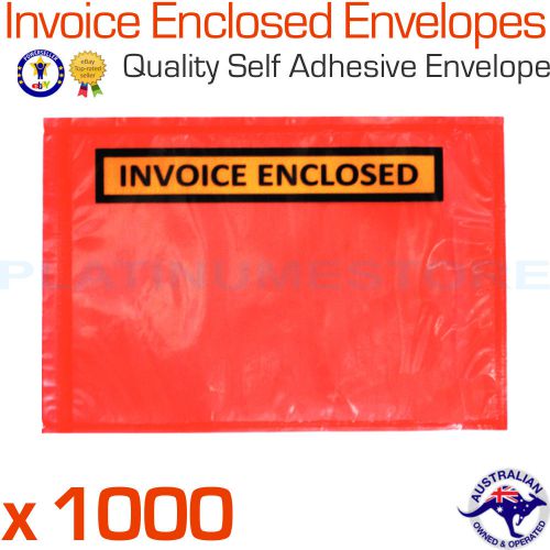 1000 Premium Printed Invoice Enclosed Envelopes Adhesive Document Envelope RED