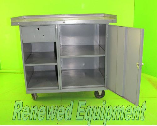 Mobile Steel Workbench Work Station Cabinet L 42&#034; x W 25&#034; x H 38&#034; cart