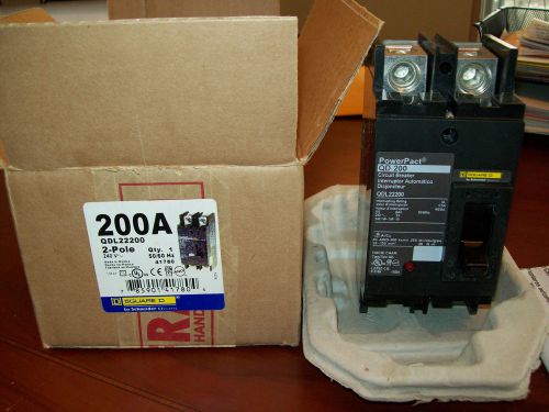 **NEW*Square D PowerPact QD 200 QDL22200 200 amp 240 volt 2 pole Circuit Breaker