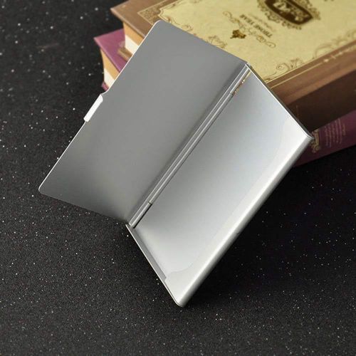 Stainless Steel Silver Pocket Business ID Credit Card Holder Pocket Box Case ey1