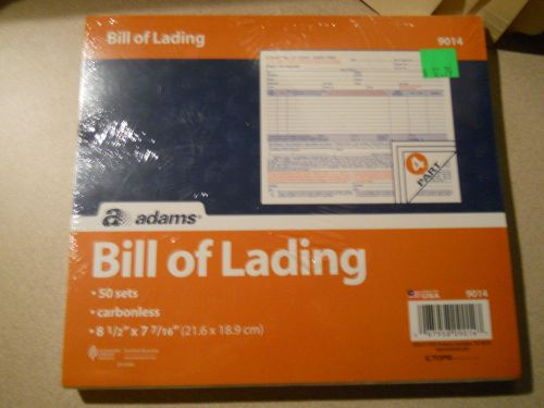 Adams Bill of Lading Forms, 8.5 x 7.16&#034;,  50 Sets, 4-Part, Carbonless