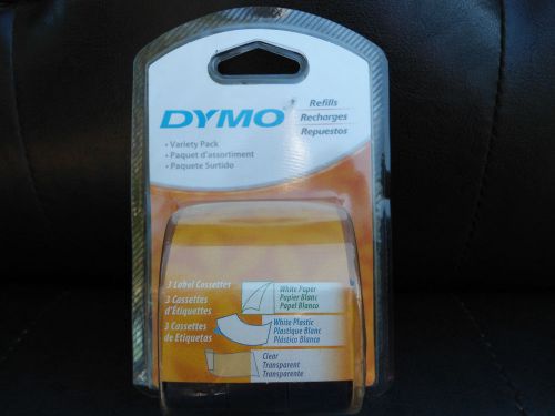 NEW DYMO LetraTag Label Maker Tape 3 Variety Pack Refills 1/2&#034; x 13&#039; 12331