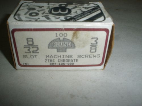 8-32 x 3/8&#034; round head screws zinc slotted nos usa made (98) total for sale