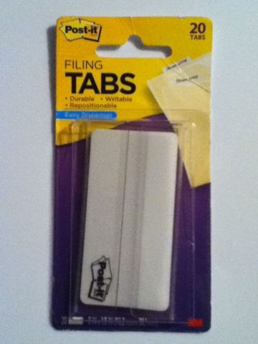 Post-it Filing Tabs ~- 20 Tab Pack White (686-20W3IN) ~ New in Package ~