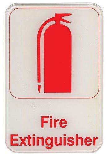 Update International S69-6RD Sign Board  Fire Extinguisher Sign  Red on White