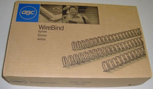 1/4&#034; Dia.GBC 977500840 WireBind Spines Unopened Case 40 Sheet Cap. Black 100/Box