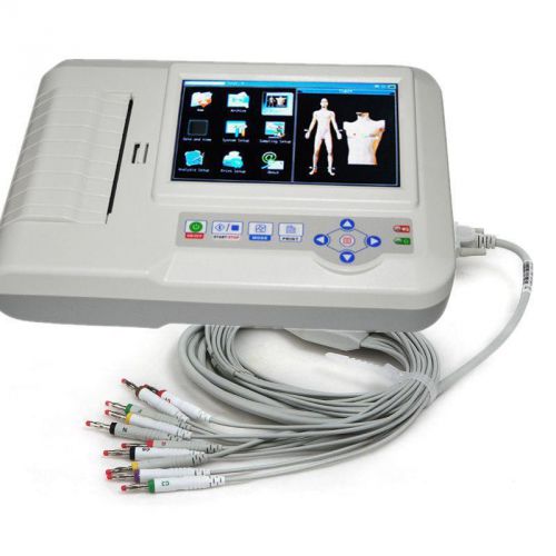 6-channel 12-lead EKG/ECG Machine Electrocardiograph wSoftware  Printer  CAA