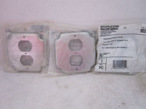 HUBBELL 902C STEEL BOX COVER FOR 1 DUPLEX RECEPTACLE NEW( LOT OF 3)