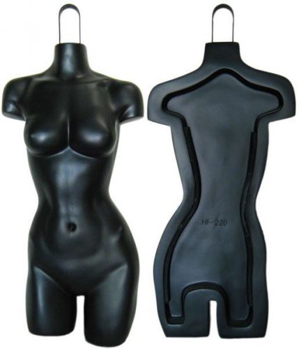 Mn-265 2 pcs black deluxe female 3/4 upper torso hanging mannequin for sale