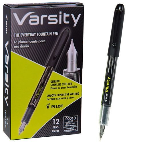 Pilot Varsity Black Disposable Fountain Pen - 12 Pack
