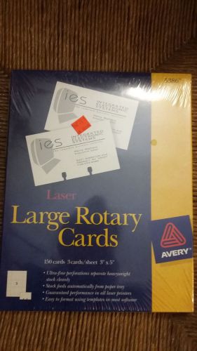 150 Avery 5386 Laser Large Rotary Cards  3&#034; X 5&#034; New Sealed