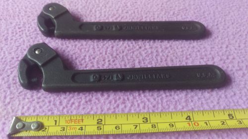 Lot of 2 J H Williams 471 Adjustable Hook Spanner Wrench O A T3 FREE USA SHIP