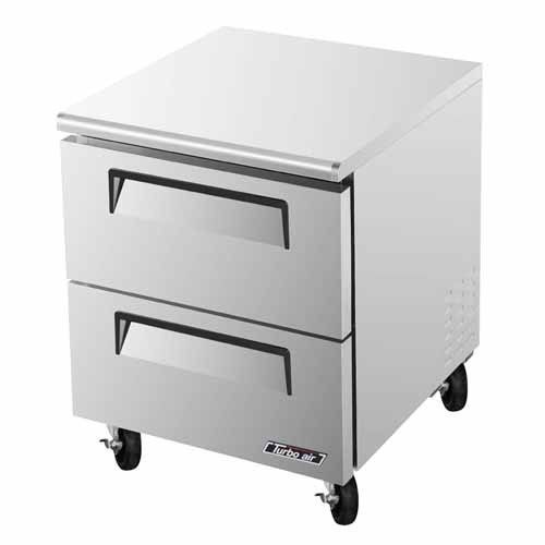 Turbo Air TUR-28SD-D2, 28-inch Two Drawer Undercounter Refrigerator/Lowboy - 7 C