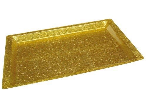 Winco Acrylic Rectangular Textured Tray, Gold