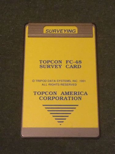 Topcon FC-48 Surveying Card + Manual for HP 48SX Calculator