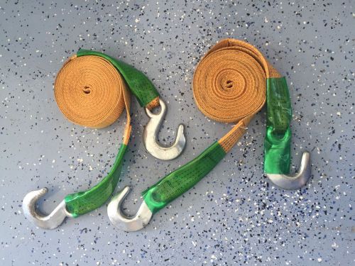 2&#034;X20&#039; Nylon Pull Tow Flat Strap With Metal Hooks