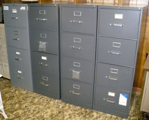 LOT 4 HON METAL 4-DRAWER FILE FILING CABINETS 2 are NEW w/ KEYS OFFICE FURNITURE