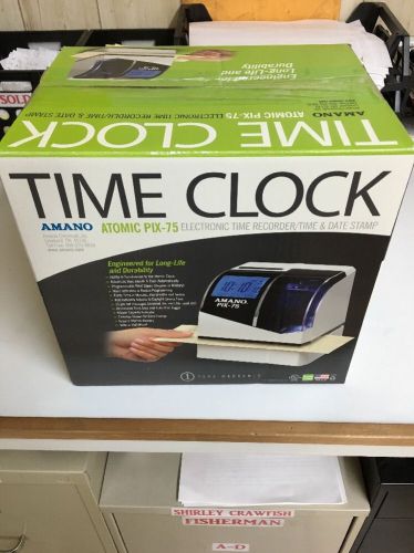 BRAND NEW SEALED AMANO PIX-75 ATOMIC ELECTRONIC CLOCK RECORDER TIME &amp; DATE STAMP