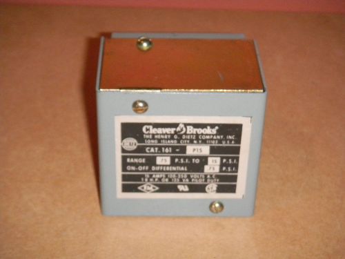 Cleaver Brooks Henry G. Dietz Pressure Switch Cat# 161-P15, .75 to 15 psig