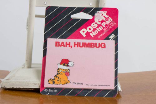 Vintage Garfield by Jim Davis  &#034;Bah, Humbug&#034; Christmas Theme 3M Post-It Notes