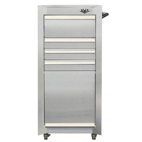 Viper Tool Storage NEW STAINLESS STEEL 16-INCH 4-DRAWER TOOL/SALON CART V1804SSR