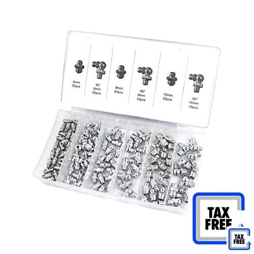 Capri tools 10036 metric hydraulic grease fittings assortment, 110-piece for sale