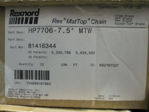 Rexnord hp7706 7.5&#034; mtw for sale