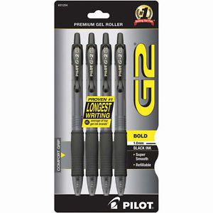 G2 premium gel rolling ball pen bold 1.0mm 4/pkg-black for sale