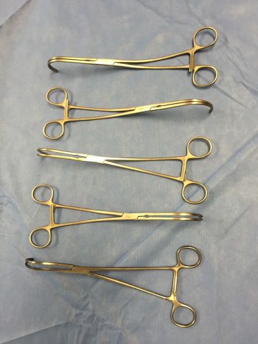 Lot of 5 pilling debakey peripheral vascular clamp 35-3540 35-3646 35-3640 for sale