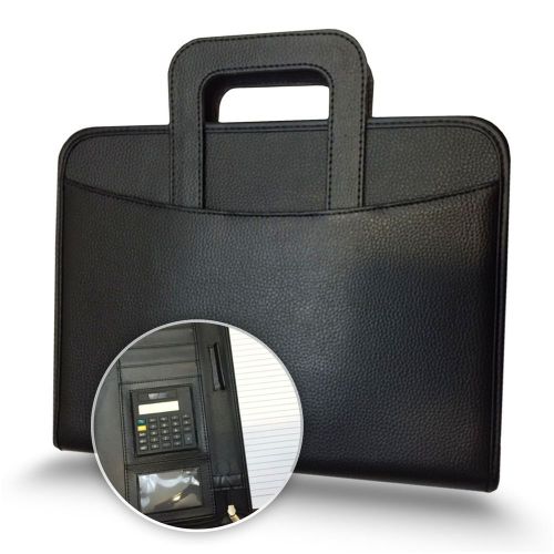 Executive deluxe portfolio - professional padfolio holder with zippered closu... for sale