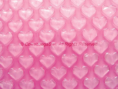 PINK HEART BUBBLE WRAP 8&#034; x 6 ft Roll Special Festive Romantic Gift Cushioning