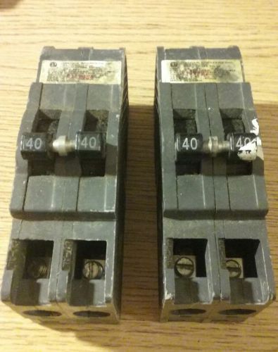 (2) unique breakes 40 amp 2 pole circuit breakers (see description) for sale
