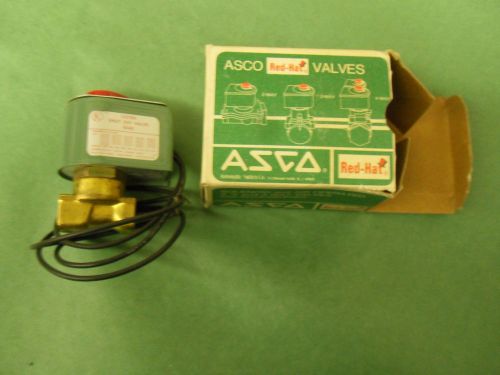 New asco 8262b202 brass solenoid valve 1/4&#034; npt 120 vac coil 100 psi 2-way for sale