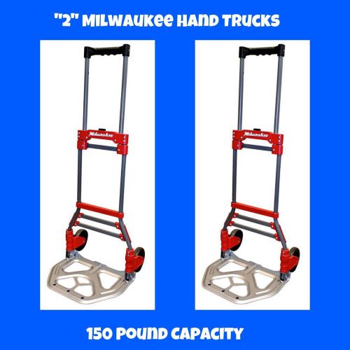 Milwaukee 150 lb capacity folding foldable hand truck trolley dolly fold up for sale