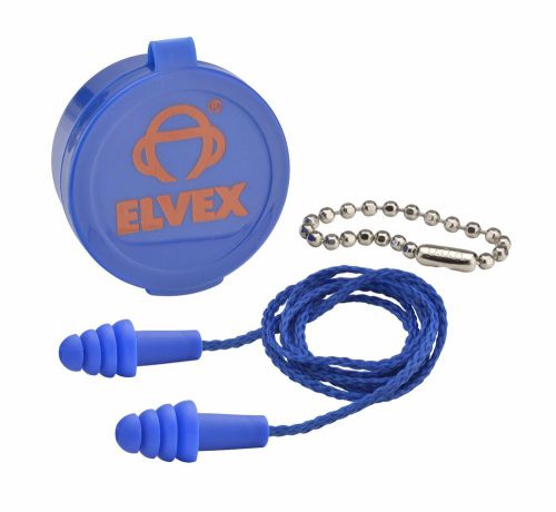 Elvex ep-412 quattro corded reusable ear plugs w/ container, 25 nrr three pair for sale