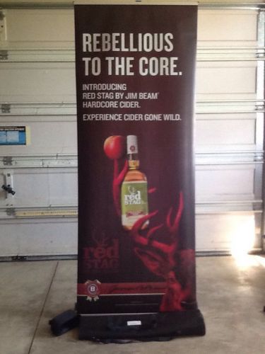Jim Beam Red Stag Hardcore Cider Retractable Roll Up Banner Stand