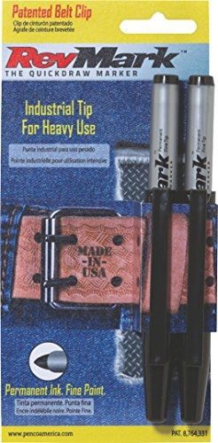 PCA RevMark Industrial Permanent Marker with Patented Holster Cap, Fine Point,