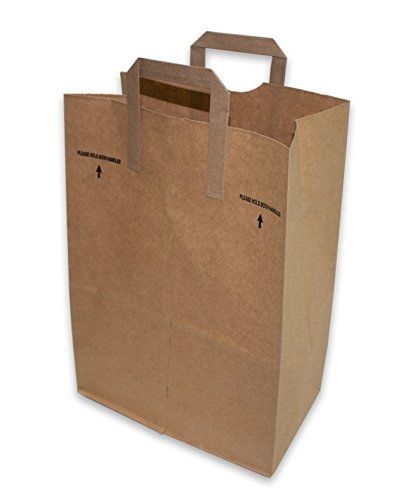 2dayShip Paper Retail Grocery Bags with Handles 12 x 7 x 17 inches, 50 Count
