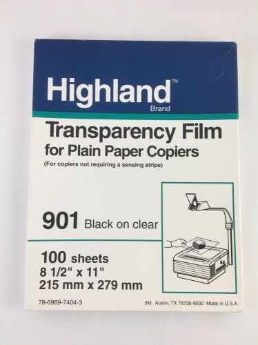 Highland Transparency Film for Plain Paper Copiers 901 Black on Clear 67 Sheets