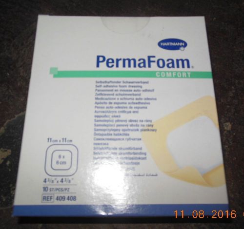 Hartmann permafoam adhesive comfort dressing bandage 4-3/8&#034; x 4-3/8&#034; box of 10 for sale